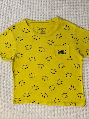 On Fire Yellow 'Smile' Pocket Tee